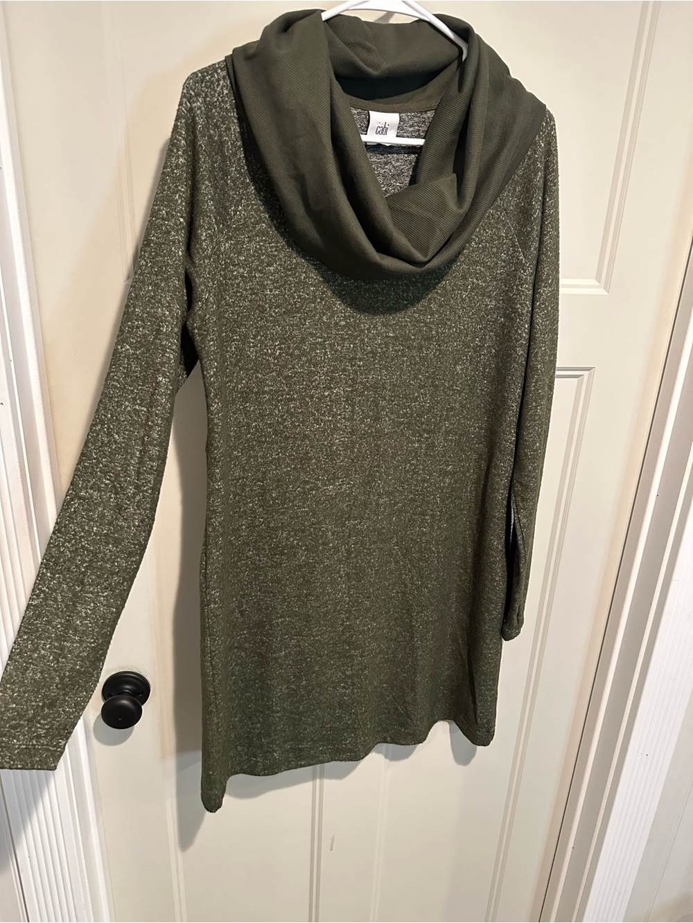 CAbi Olive Green Cowl Neck Sweater Dress - Small